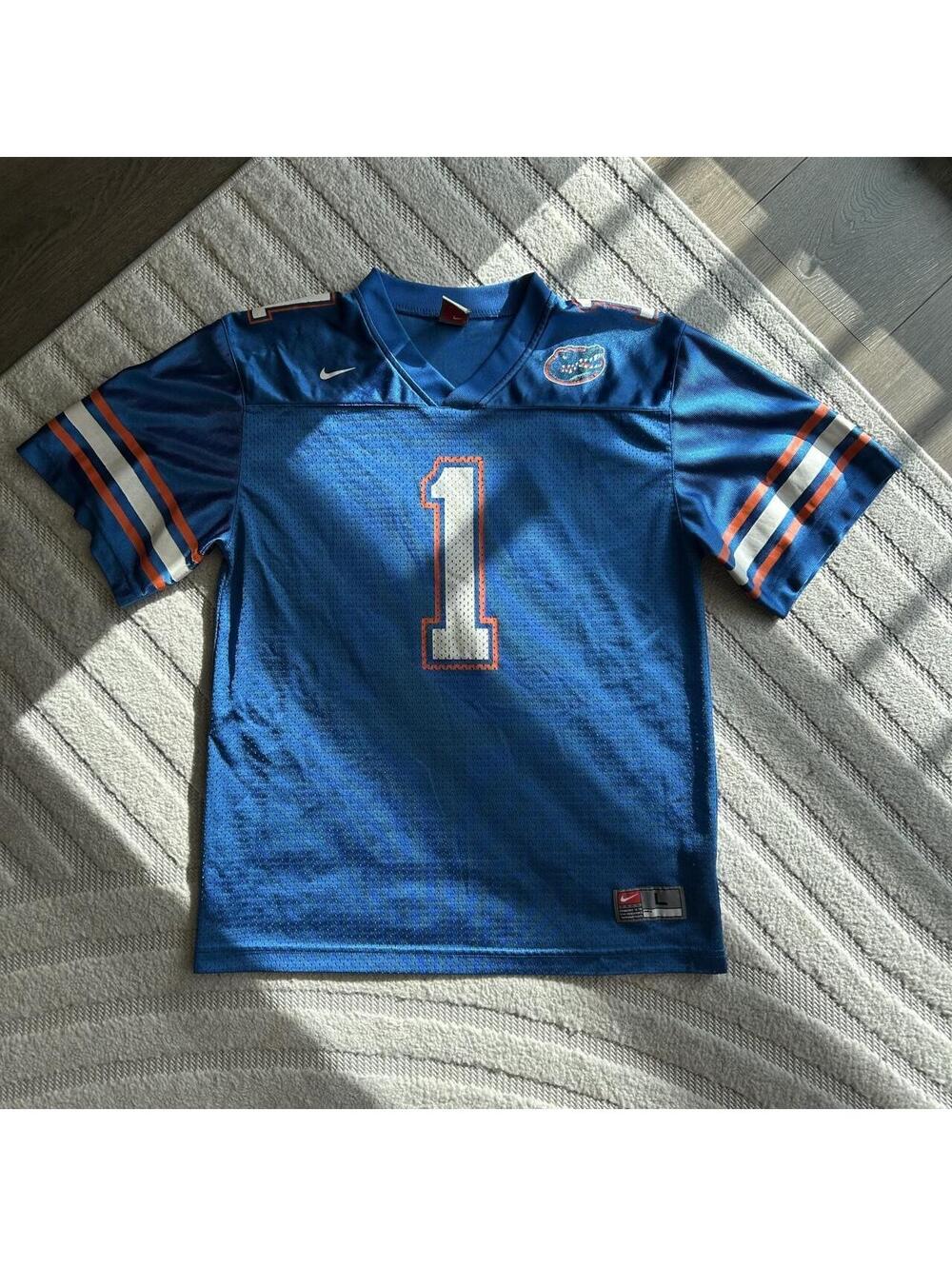 Nike Florida Gators blue jersey with white number 1 and orange outline, size L